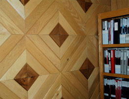 Inlaid wood wall